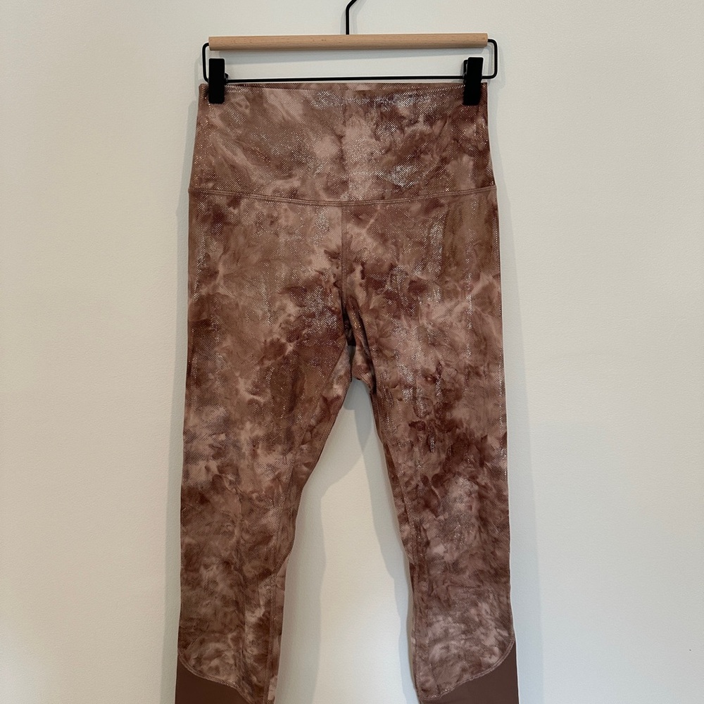 Lululemon Brown Shine Align Leggings with Shine and Scallop Details